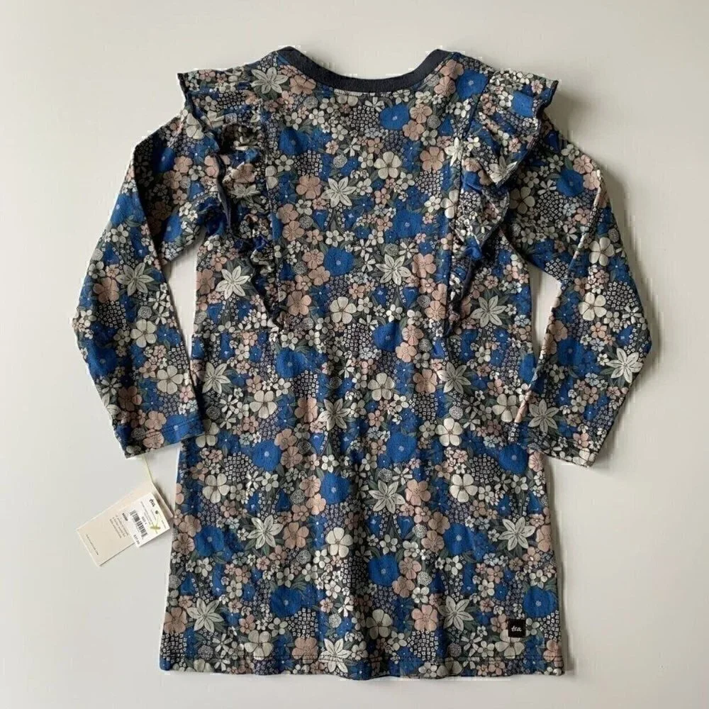 NWT Tea Collection Girl Floral Ruffle Dress 2T 12 Years 14 years